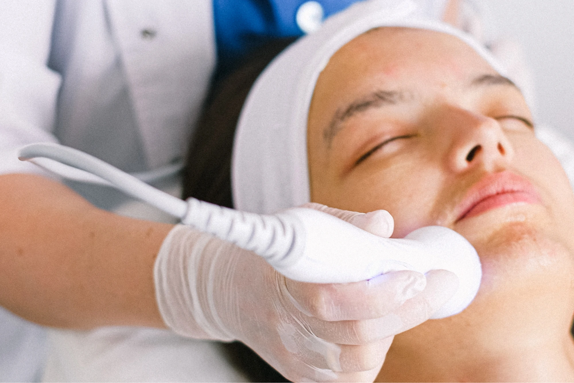 Specialist making face skin procedure