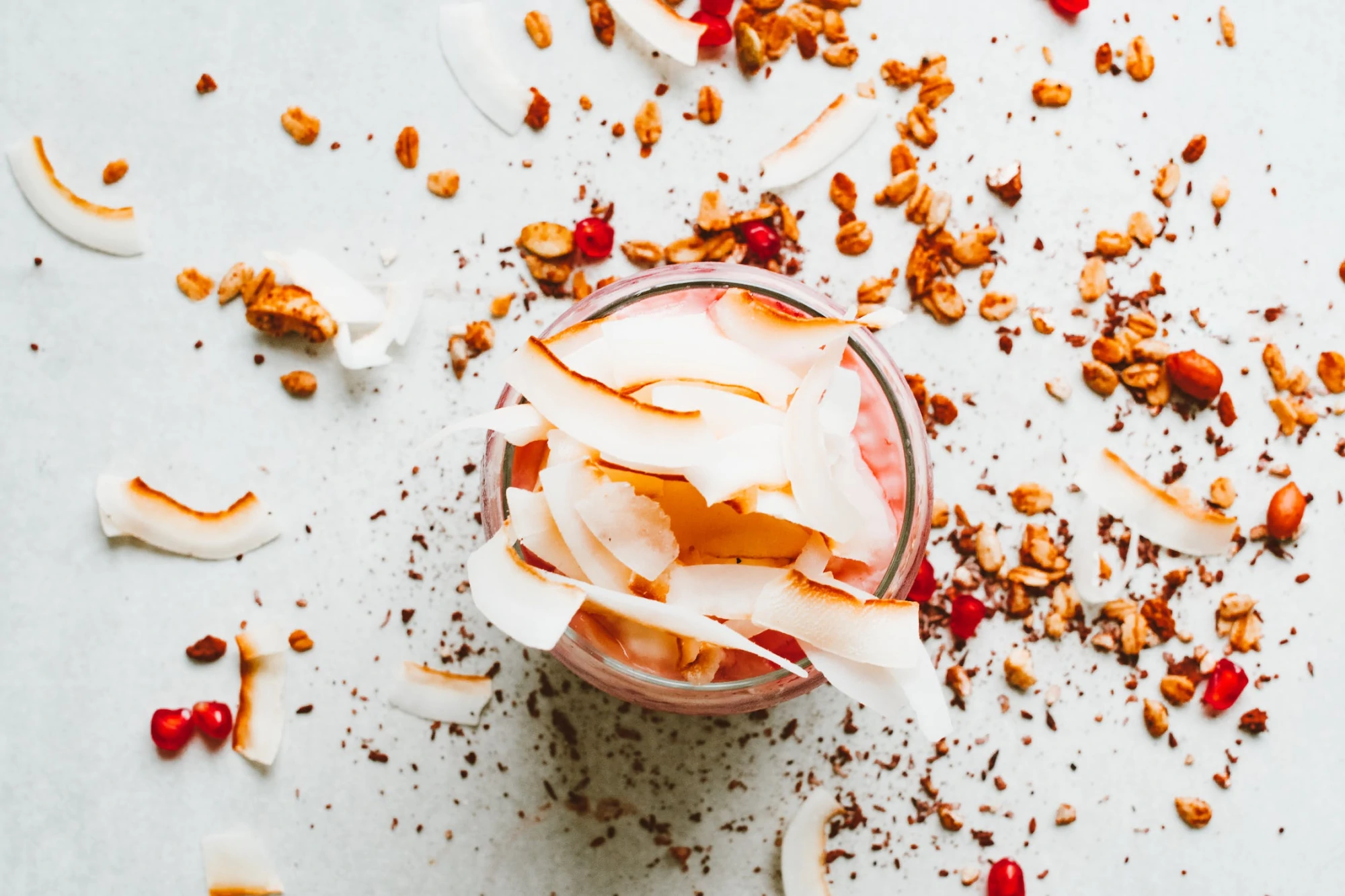 close up of yoghurt and granola